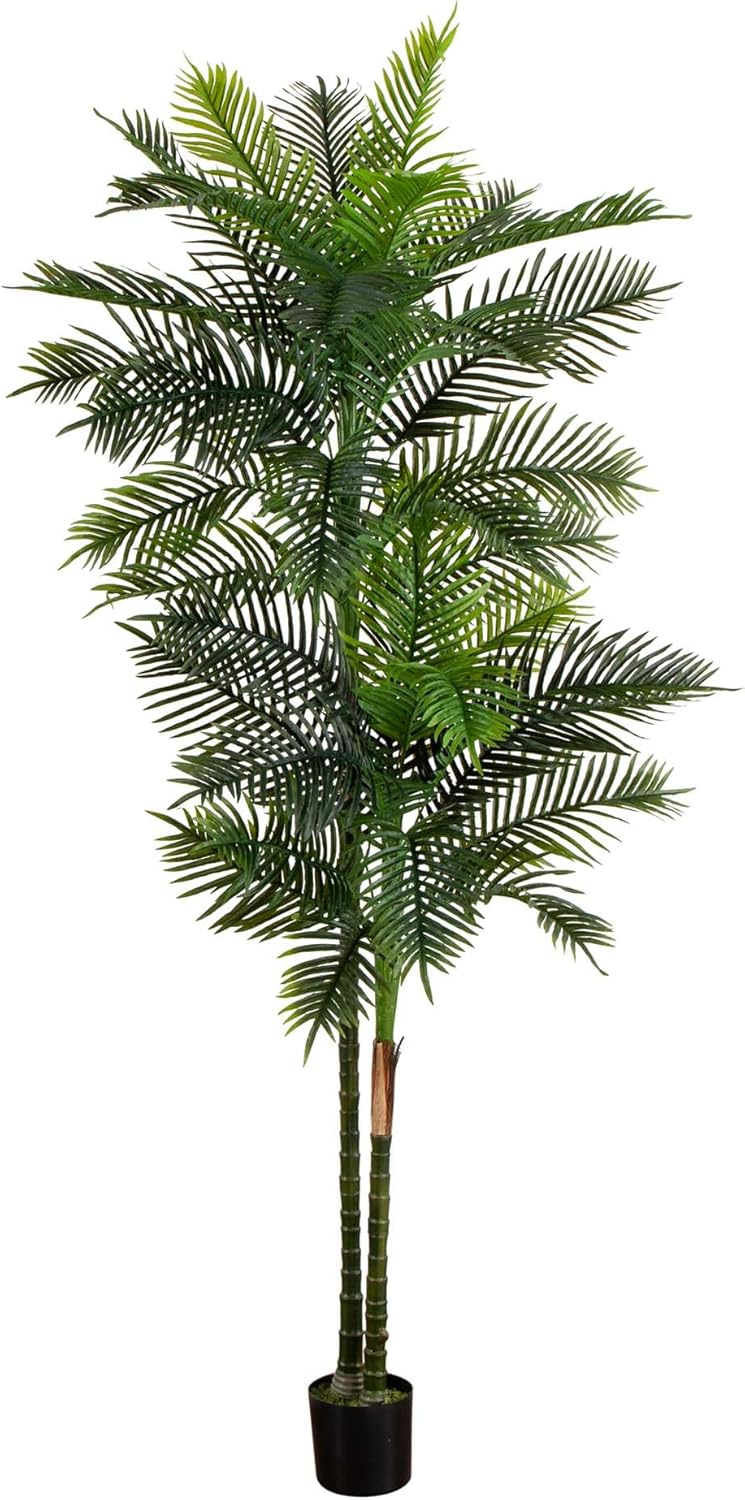 8ft. UV Resistant Artificial Double Robellini Palm Tree (Indoor/Outdoor) No50