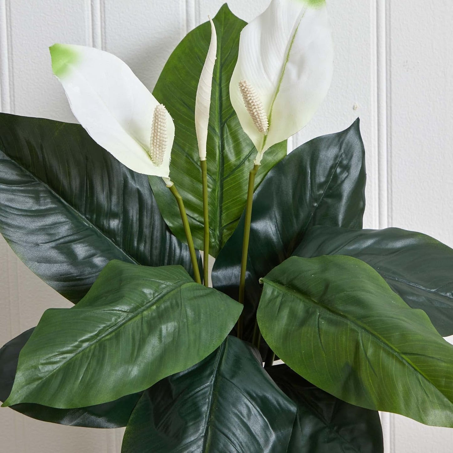 24in. Spathiphyllum (Set of 3) Artificial Plant, Green, 3 Count