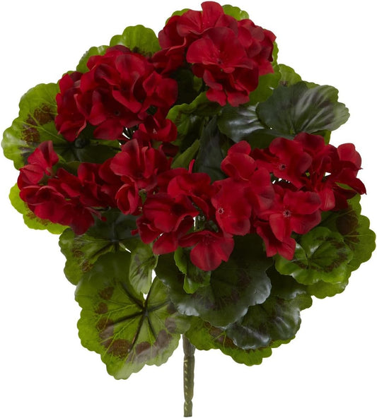 Geranium Artificial Bush UV Resistant, Set of 4 (Indoor/Outdoor) No50