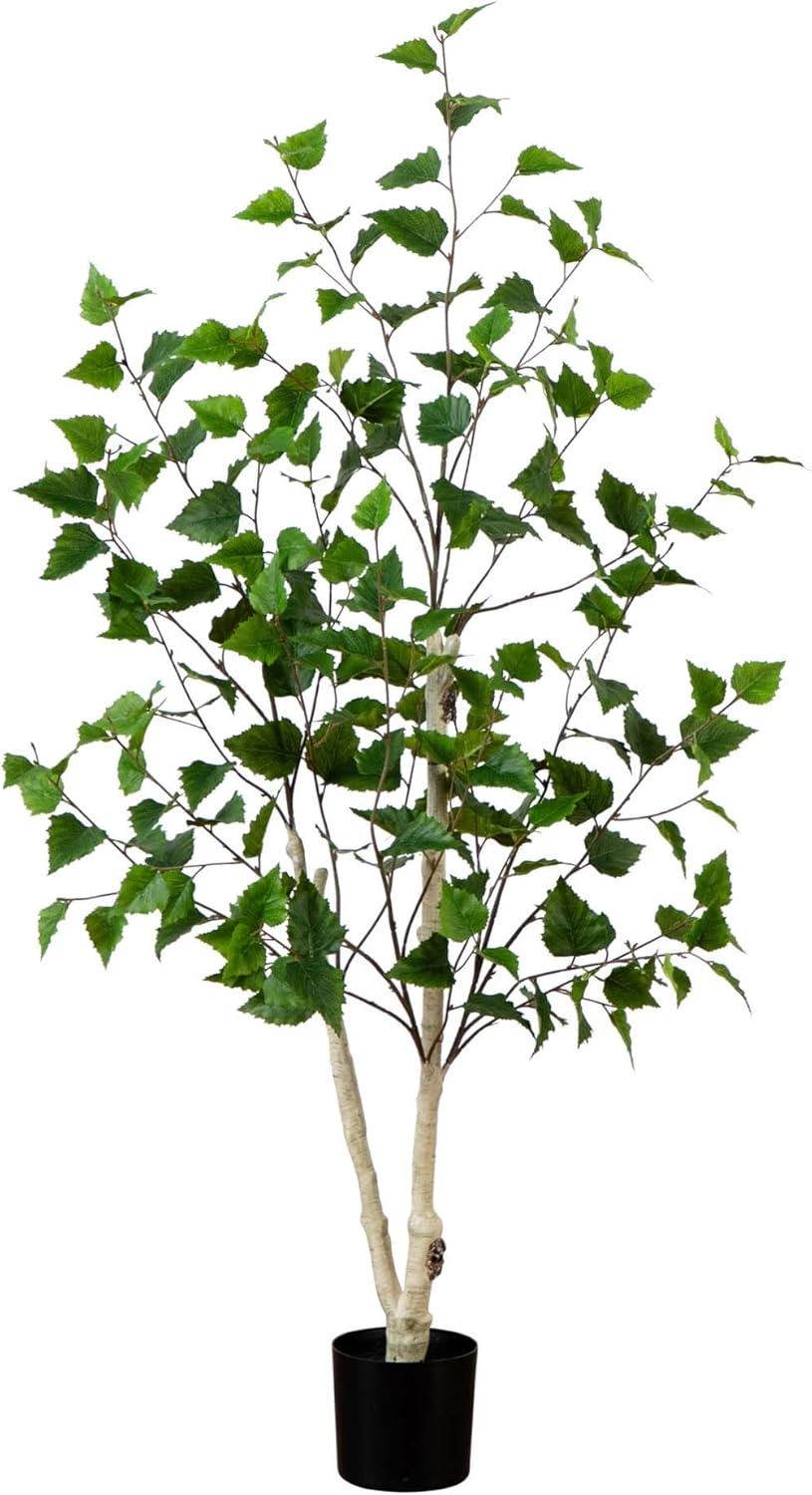 7ft. Artificial Birch Tree with Real Touch Leaves No50