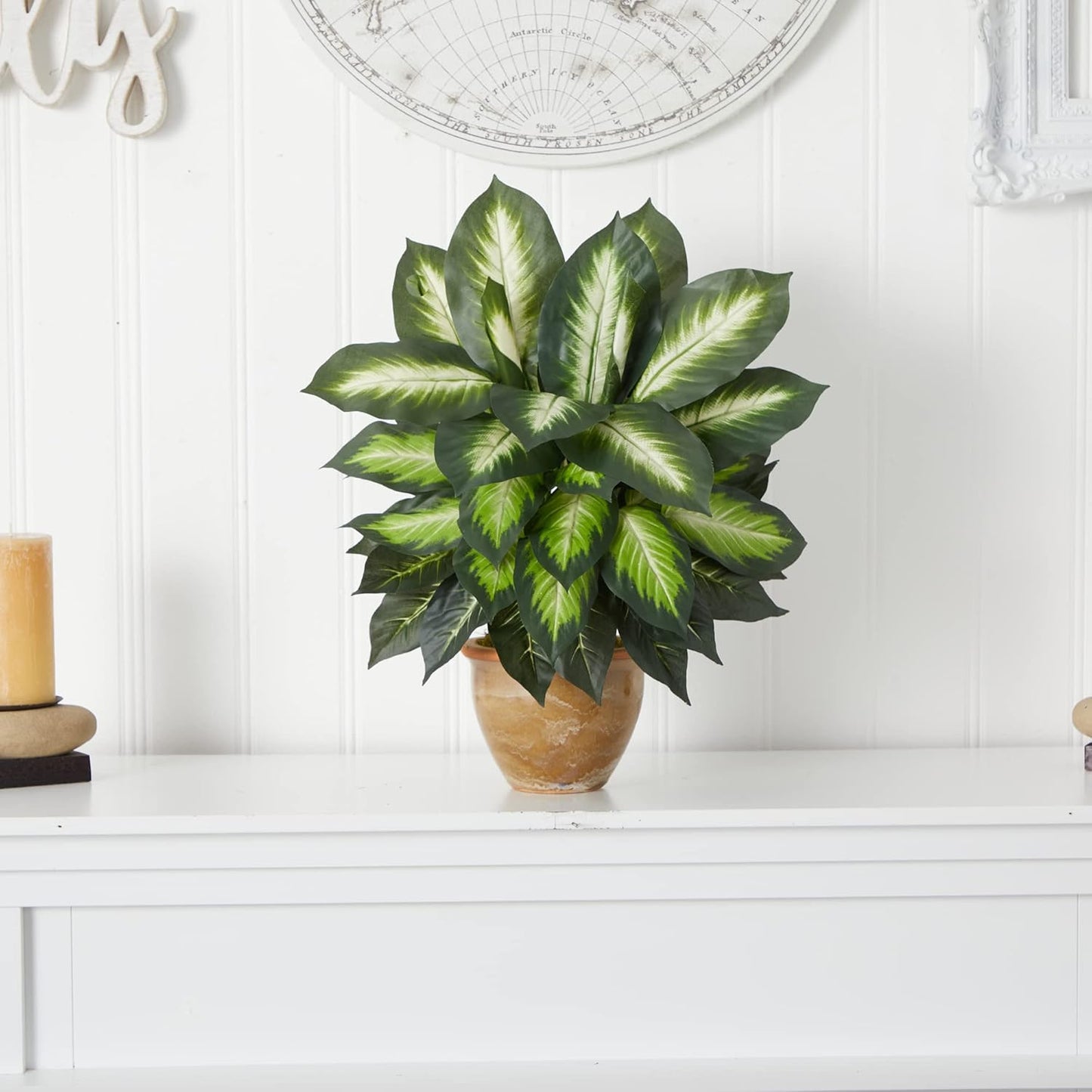 Dieffenbachia Artificial Plant in Ceramic Planter