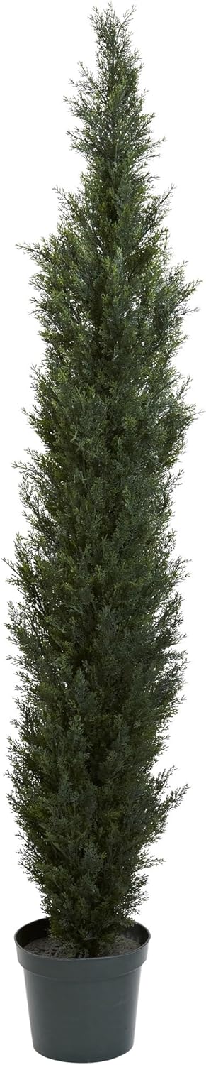 7ft. Mini Cedar Pine Tree with 3614 Tips in 12in. Pot (Two Tone Green)