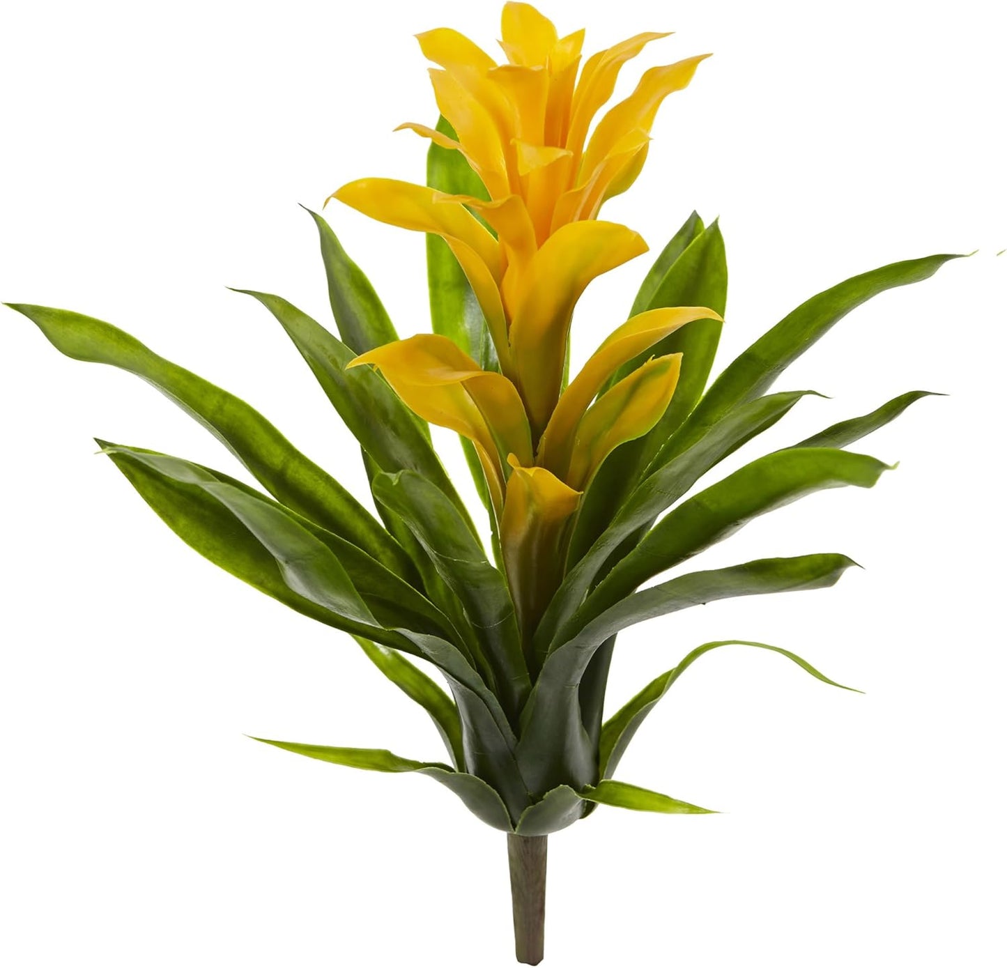 15in. Bromeliad Artificial (Set of 4) Silk Flowers, 15"H x 8"W x 8"D, Red No50