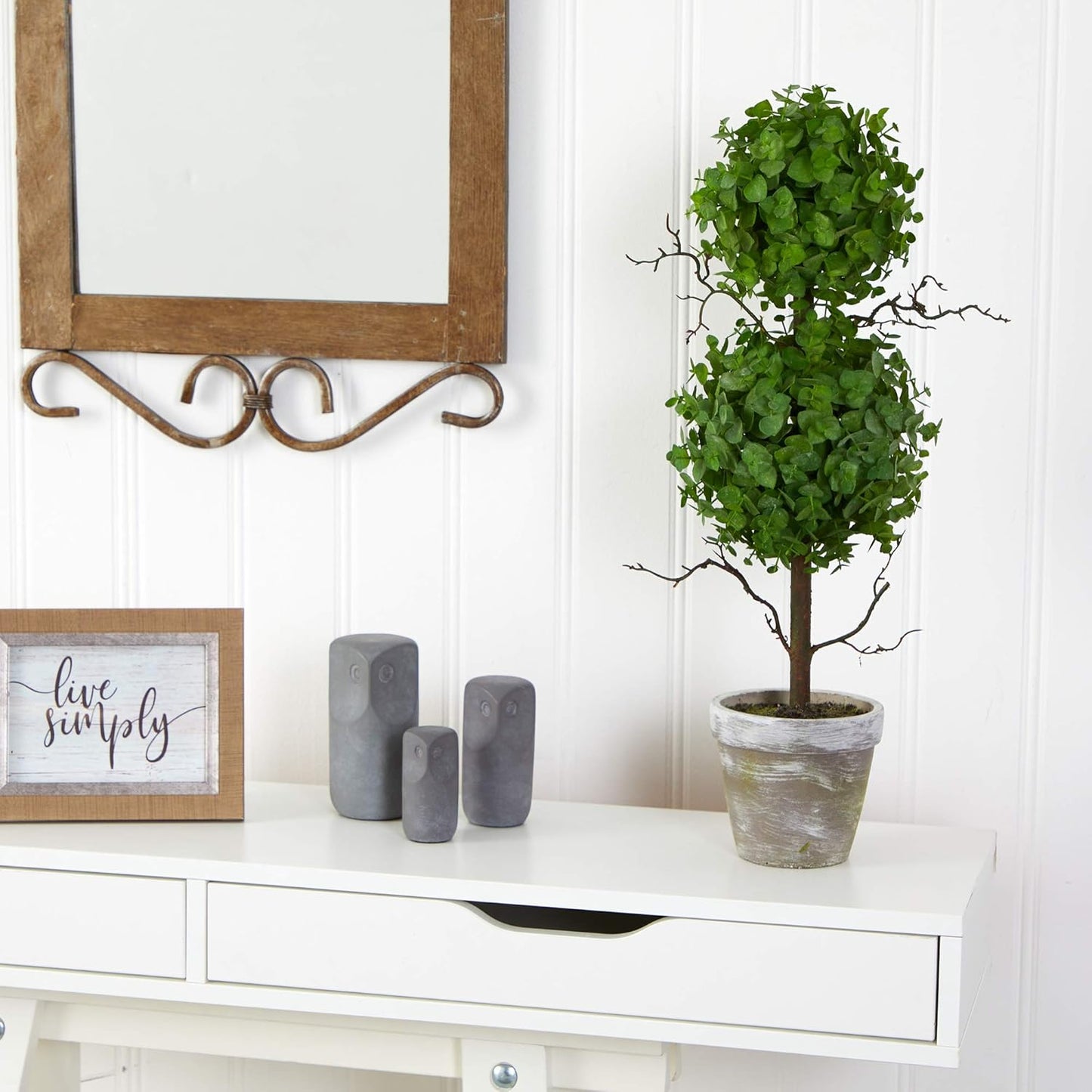 2ft. Eucalyptus Double Ball Topiary Artificial Tree