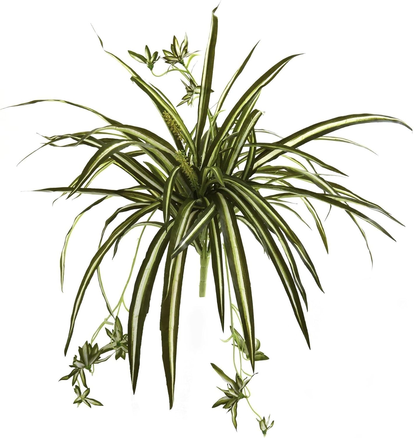 6607 Spider Hanging Basket Decorative Silk Plant, Green,10.25" x 10.25" x 17.5" No50