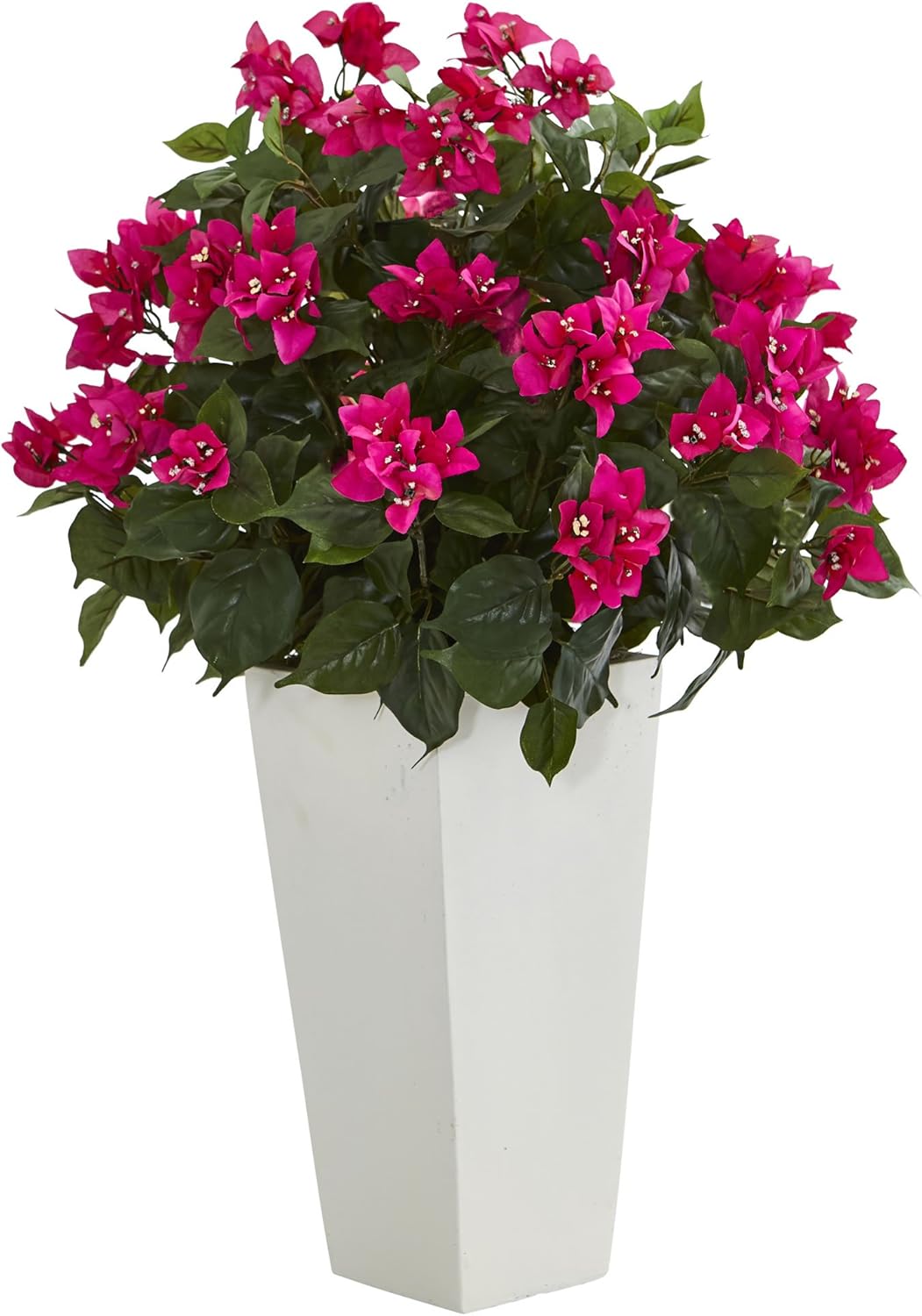 Bougainvillea Artificial Plant in White Tower Planter No50