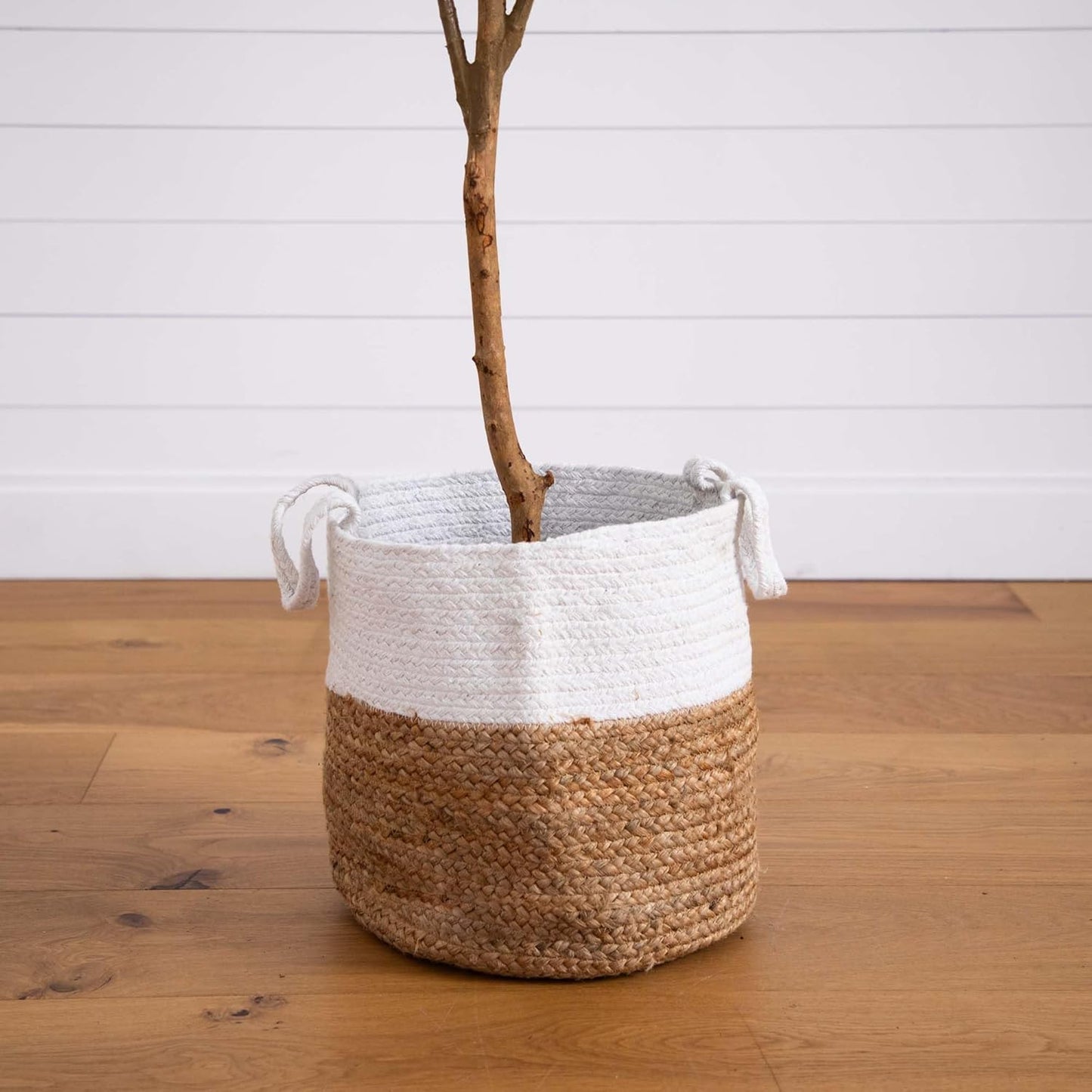 Olive Tree Artificial Indoor 7FT Tall with Jute Basket Planter Fake Olive Tree for Home & Office Decor, Faux Olive Tree with Natural Wo