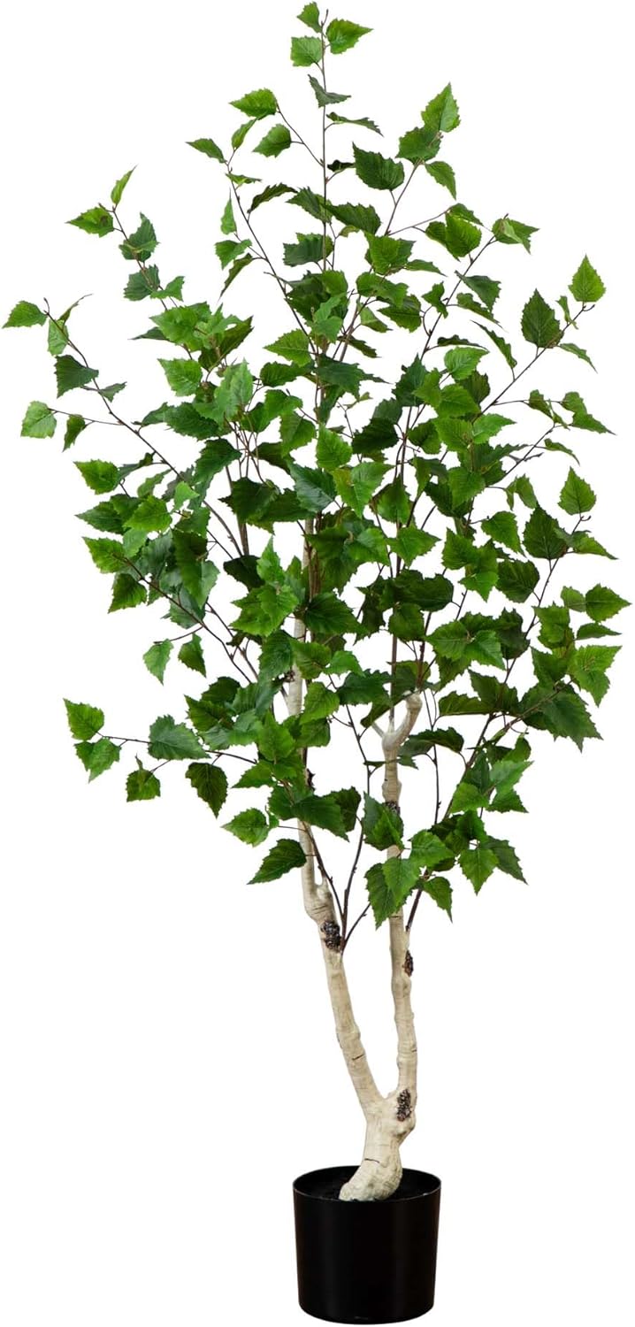7ft. Artificial Birch Tree with Real Touch Leaves No50
