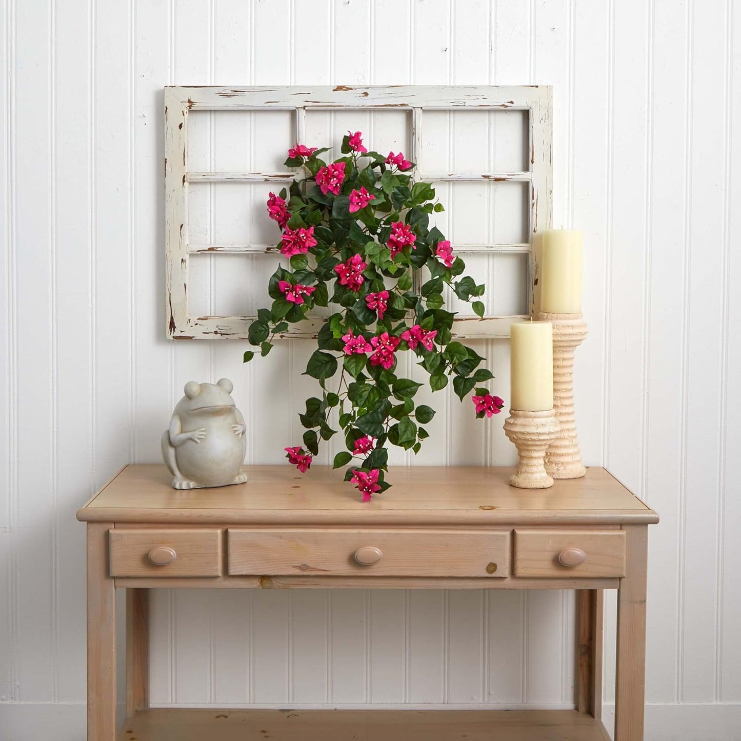 Nearly Natural 37” Bougainvillea Hanging (Set of 2) Artificial Plant, Beauty No50