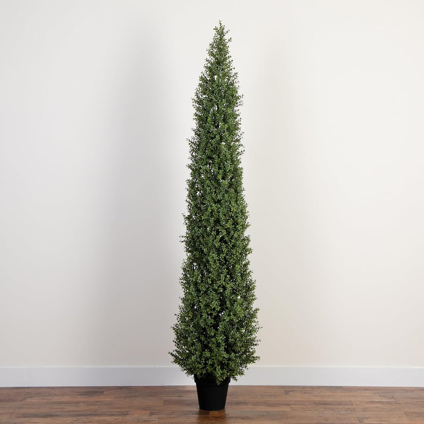 8ft UV-Resistant Artificial Boxwood Topiary Tree – Lifelike Faux Plant for Indoor and Outdoor Decor, Includes Nursery Planter, Ideal fo