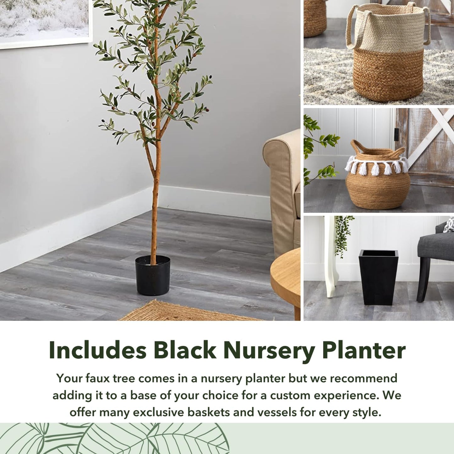 82” Olive Artificial Silk Trees Green