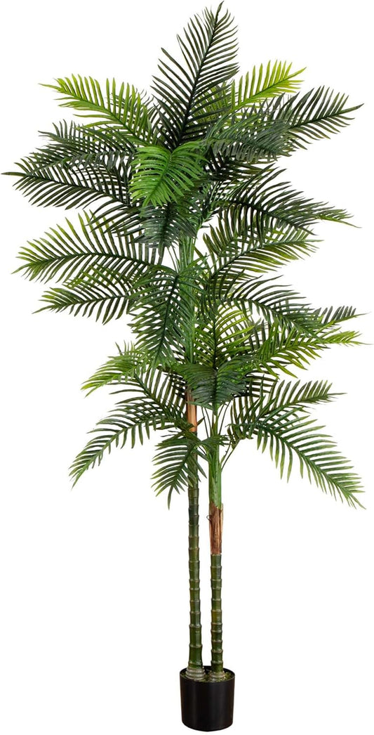 8ft. UV Resistant Artificial Double Robellini Palm Tree (Indoor/Outdoor) No50