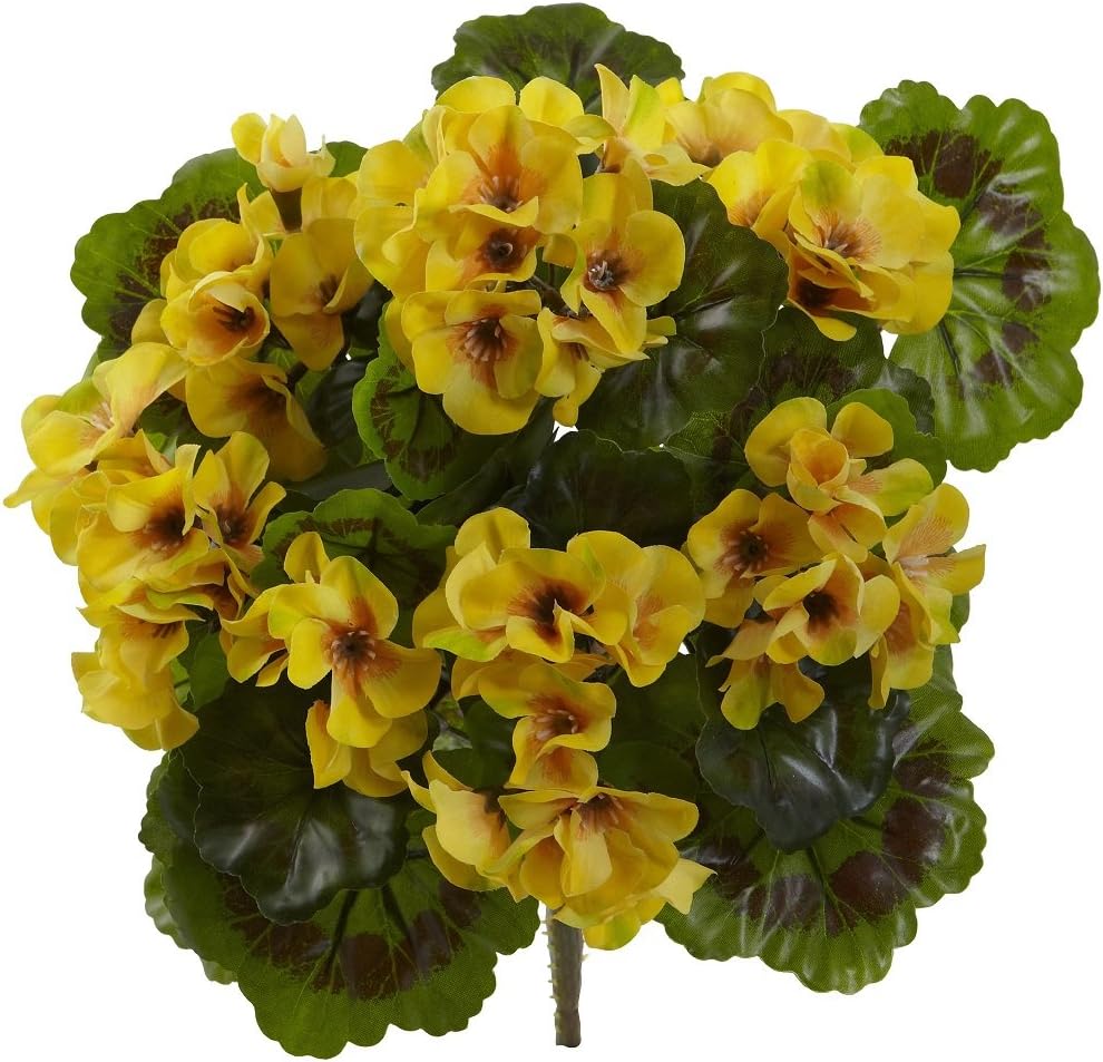 Geranium Artificial Bush UV Resistant, Set of 4 (Indoor/Outdoor) No50