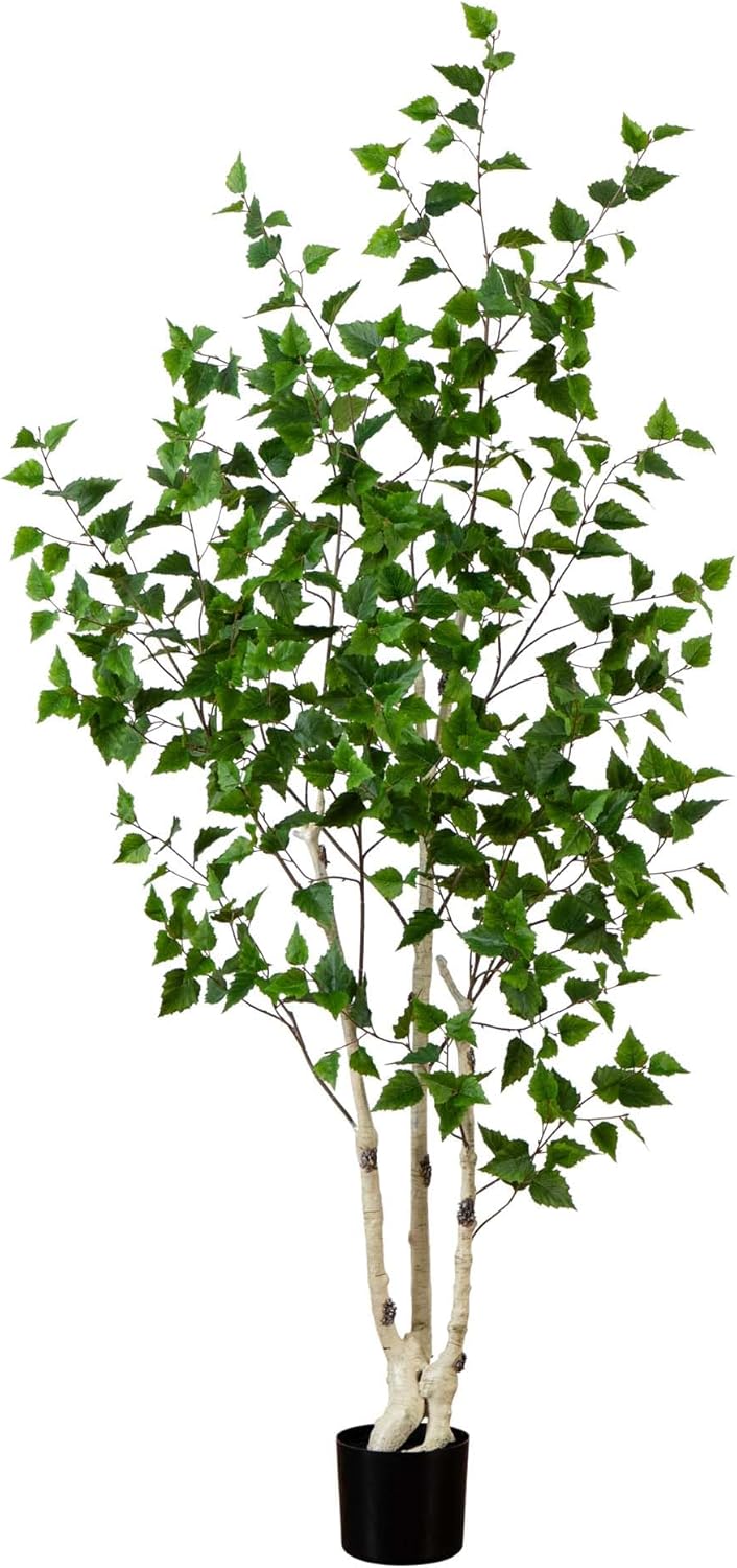 7ft. Artificial Birch Tree with Real Touch Leaves No50