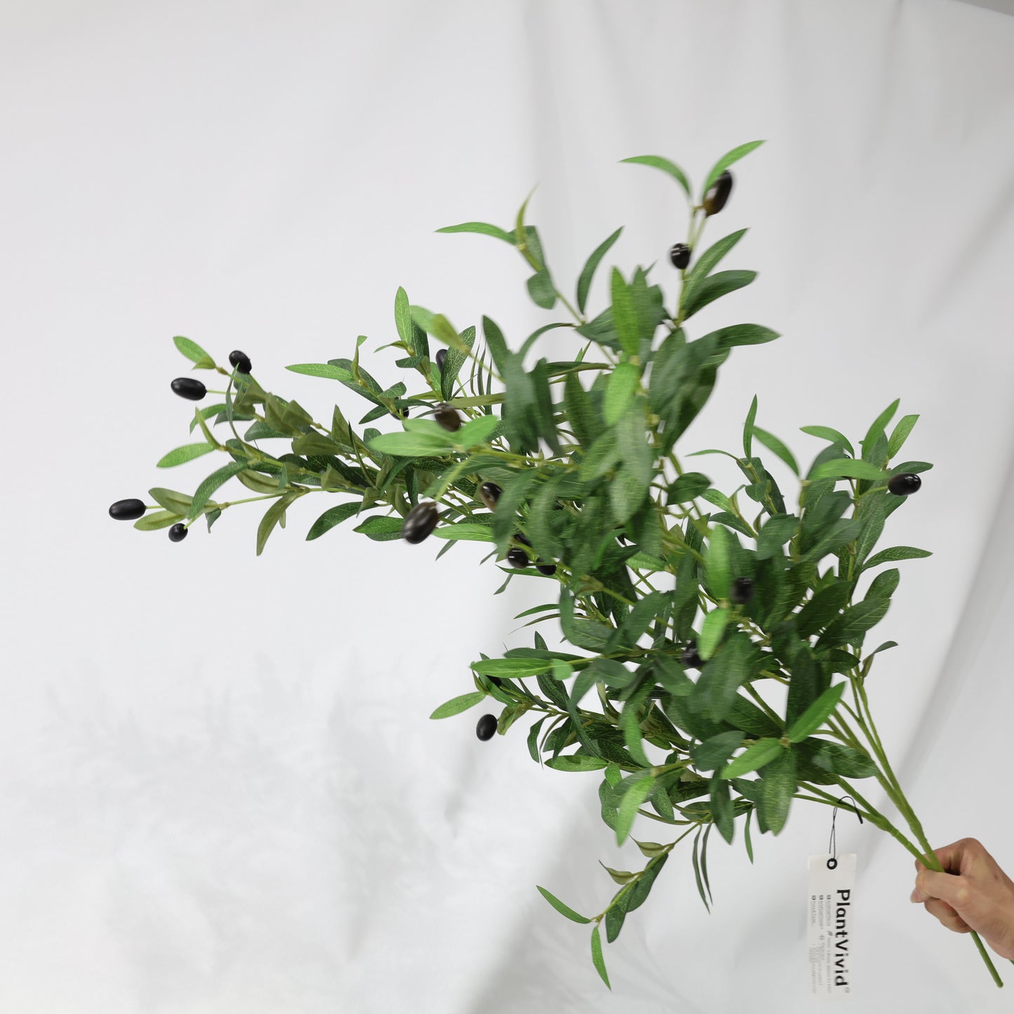 2 Pcs 100cm Artificial Olive Branches Green UV-Resistant Faux plant