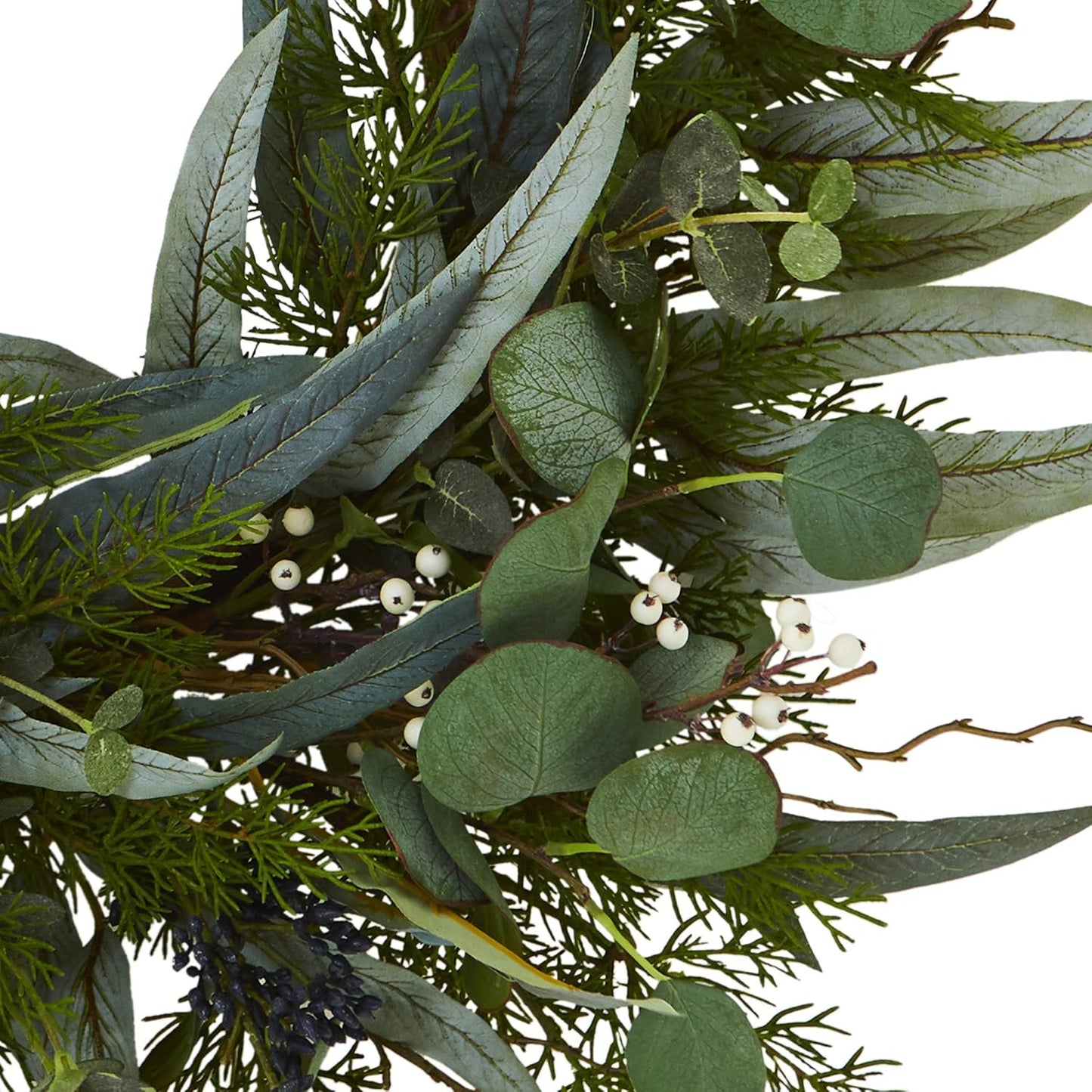 24 in. Eucalyptus and Mixed Greens Artificial Wreaths