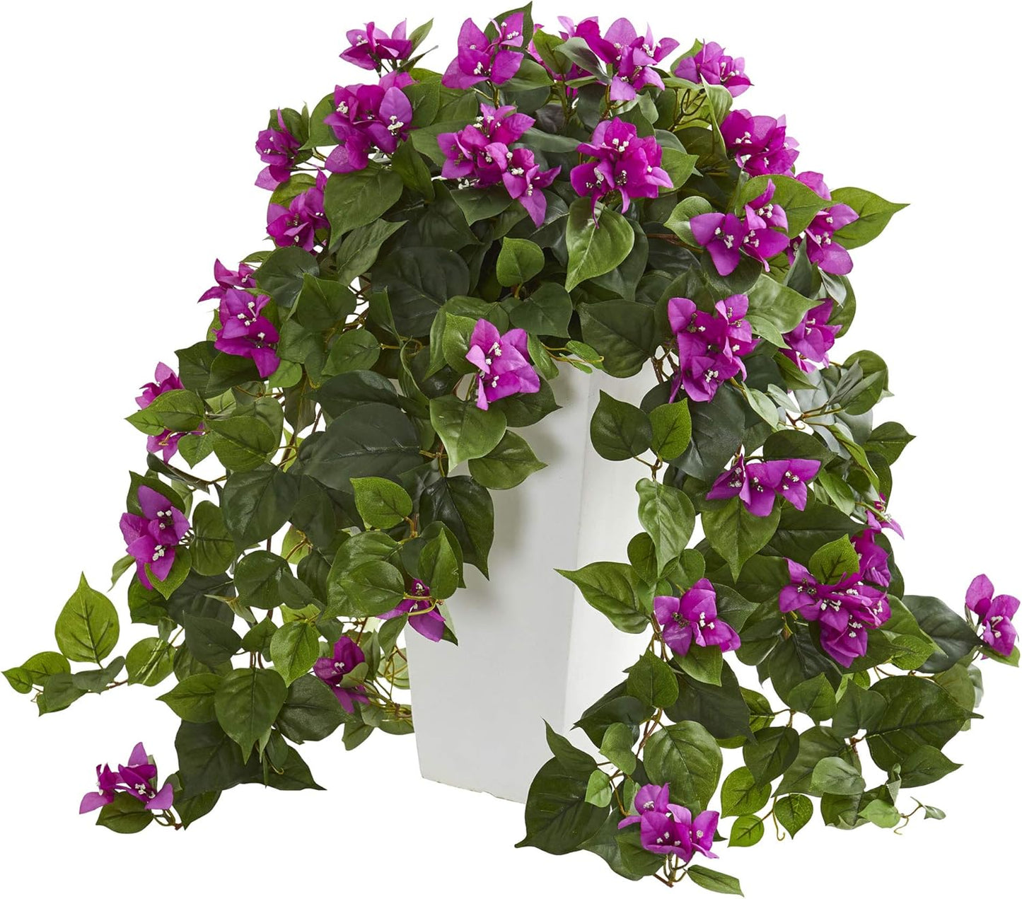 Bougainvillea Artificial Plant in White Tower Planter No50