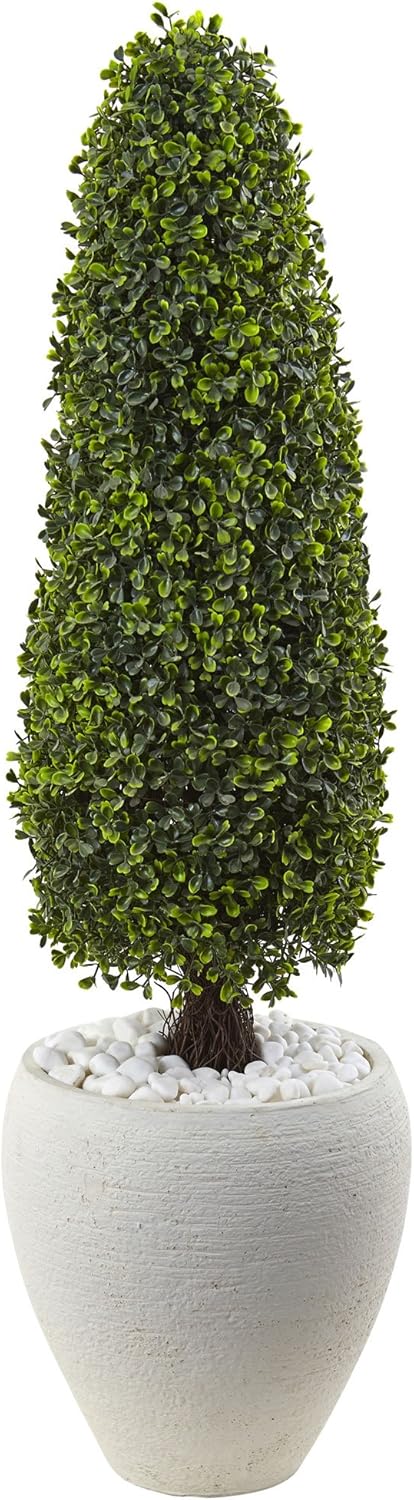 5961 50" Boxwood Topiary W/Planter (Indoor/UV Outdoor) 11.5 in x 11.5 in x 50 in No50