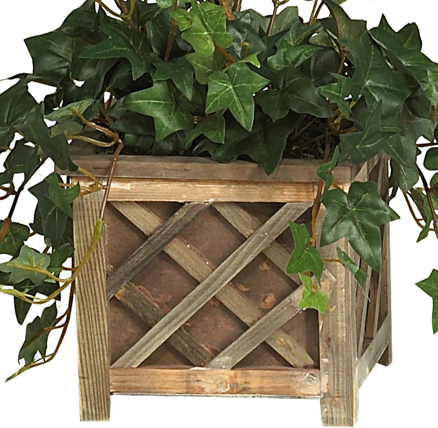 34in. Artificial Bougainvillea Topiary with Wood Box