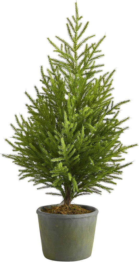 3ft. Norfolk Island Pine Natural Look Artificial Tree in Decorative Planter