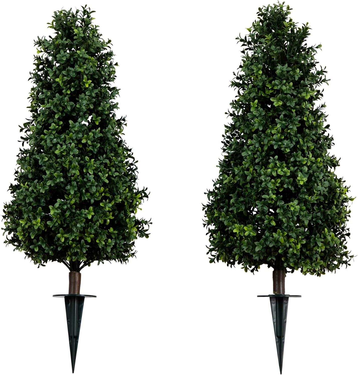 Nearly Natural 2.5ft. UV Resistant Artificial Boxwood Plant with Integrated Ground Stake (Indoor/Outdoor) - Set of 2 No50