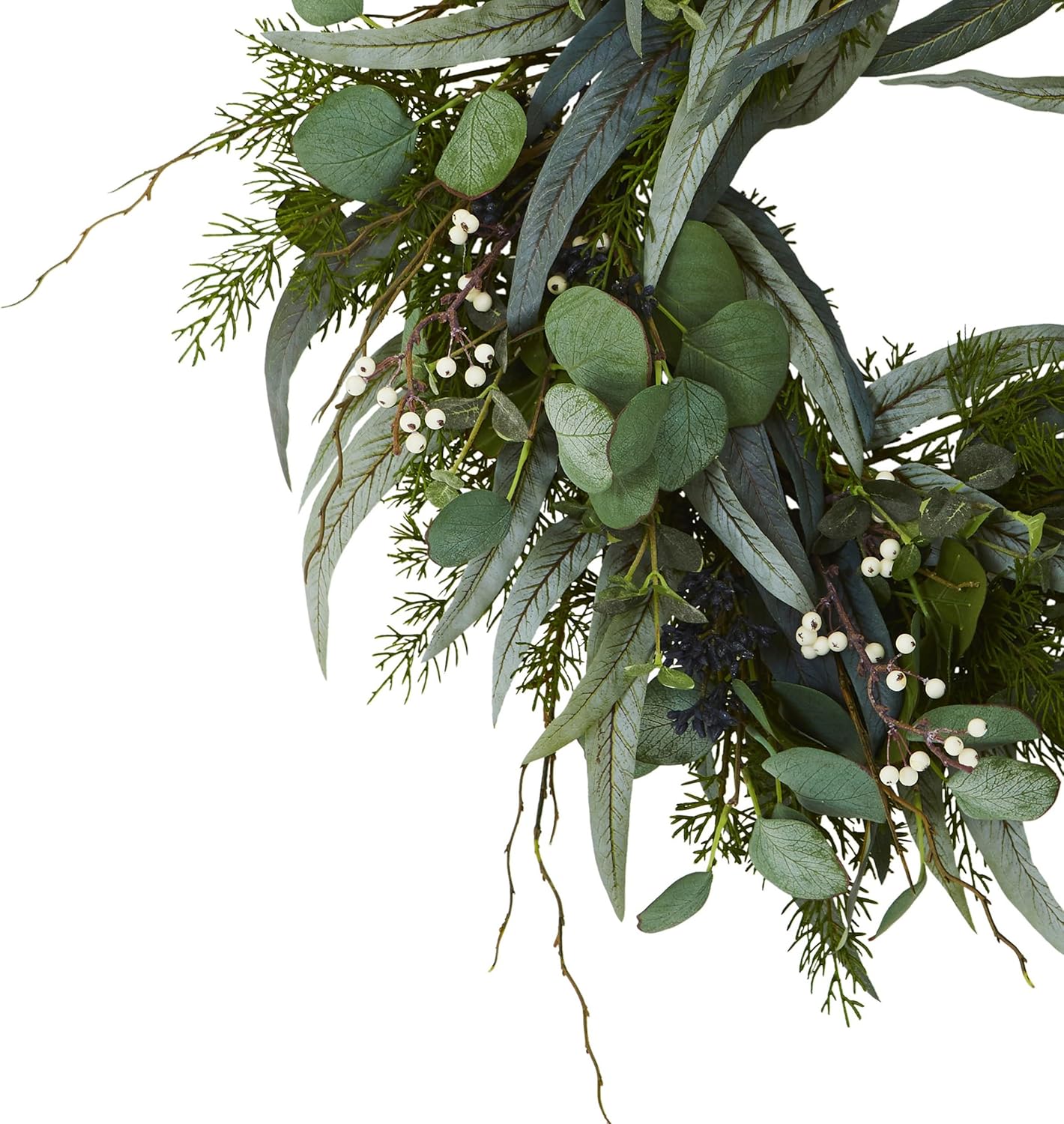 24 in. Eucalyptus and Mixed Greens Artificial Wreaths