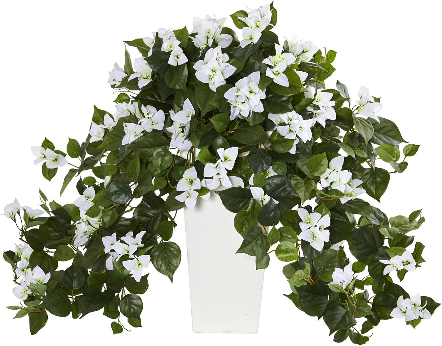 Bougainvillea Artificial Plant in White Tower Planter No50