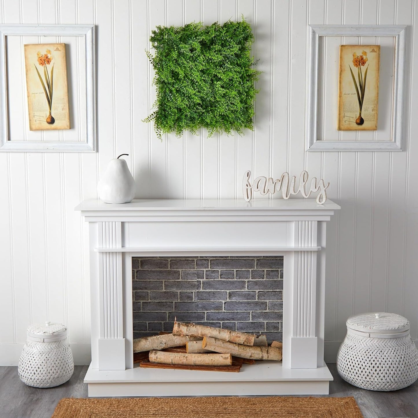 20in. x 20in. Lush Mediterranean Artificial Fern Wall Panel UV Resistant (Indoor/Outdoor)