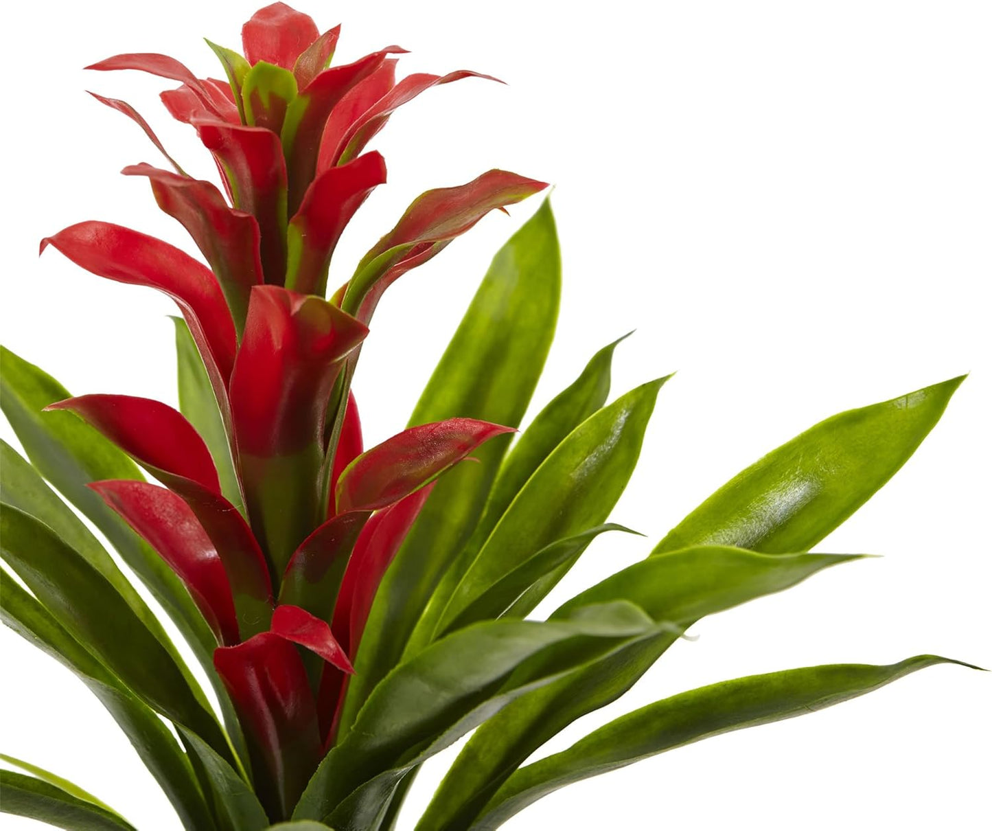 15in. Bromeliad Artificial (Set of 4) Silk Flowers, 15"H x 8"W x 8"D, Red No50