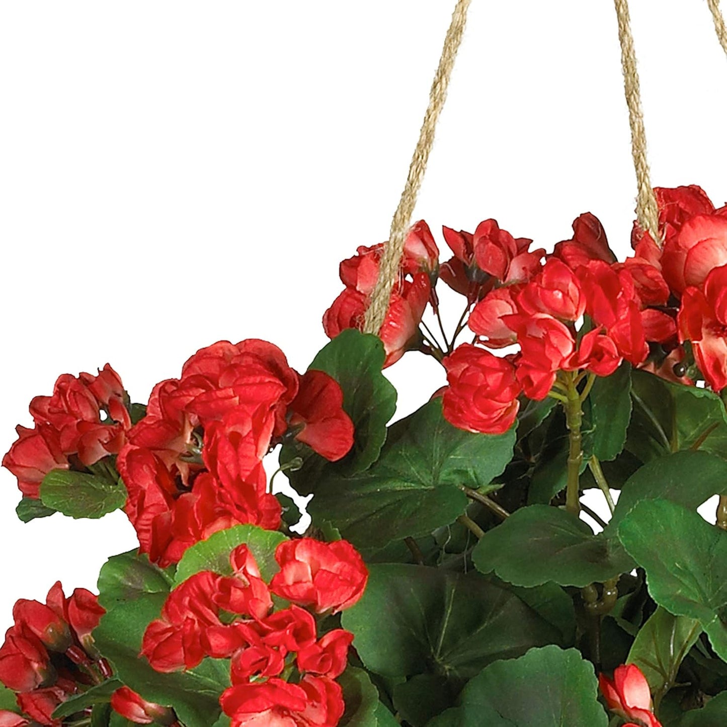 6609-RD 24in. Geranium Hanging Basket Silk Plant,Red,10.25" x 10.25" x 17.5" No50