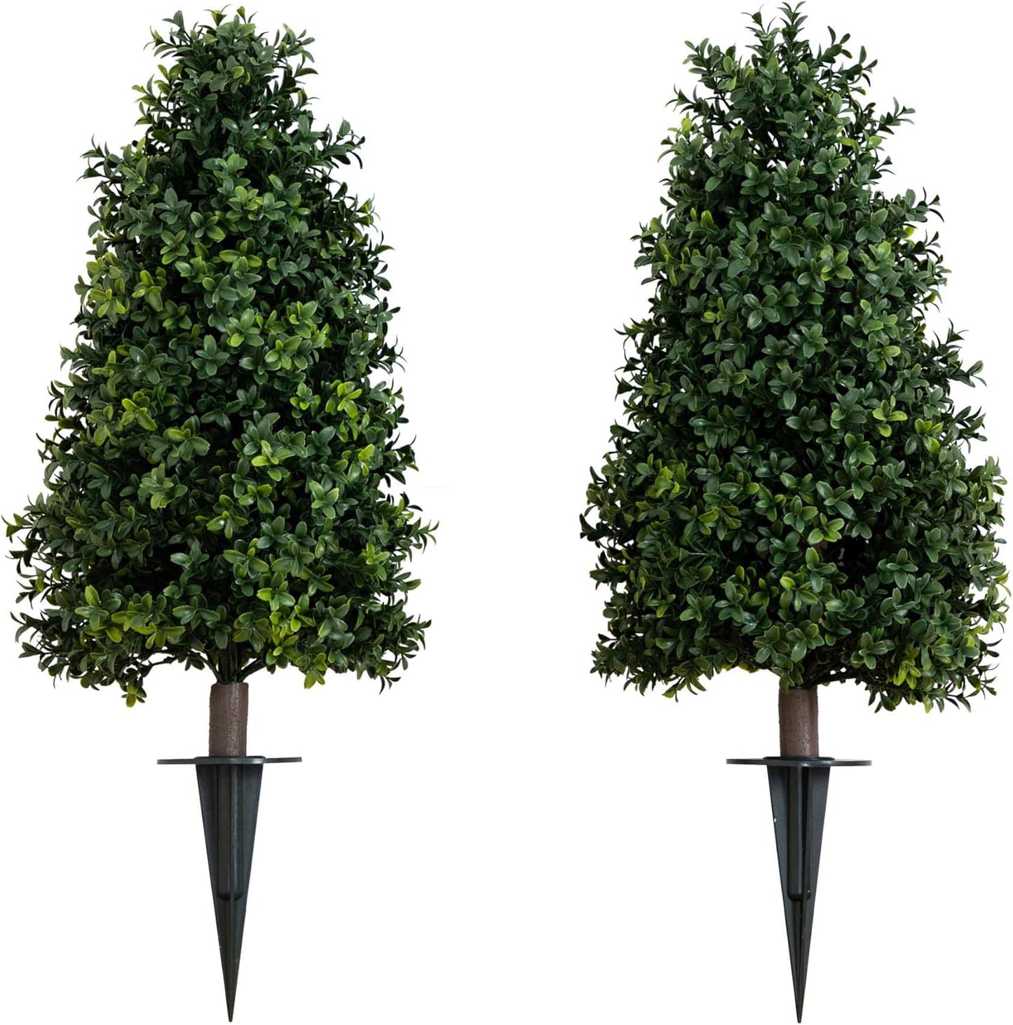 Nearly Natural 2.5ft. UV Resistant Artificial Boxwood Plant with Integrated Ground Stake (Indoor/Outdoor) - Set of 2 No50