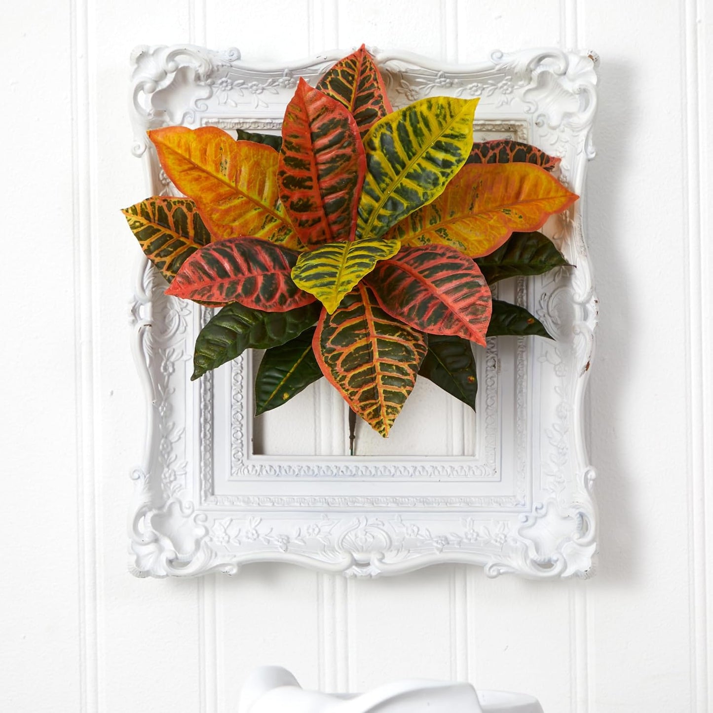 17” Garden Croton Artificial (Real Touch) (Set of 6) Silk Plants, Multi