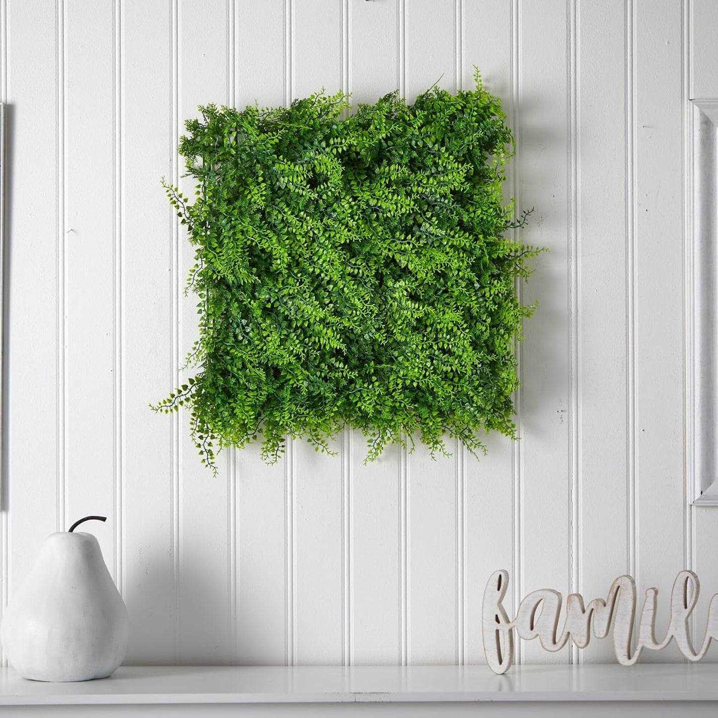 20in. x 20in. Lush Mediterranean Artificial Fern Wall Panel UV Resistant (Indoor/Outdoor)