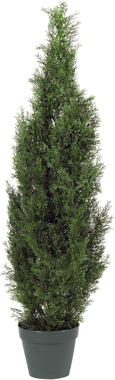 Nearly Natural 4FT Faux Cedar Tree, Outdoor Front Porch Décor, Faux Cedar Tree Pine Tree in Nursery Planter with UV Resistant Coating