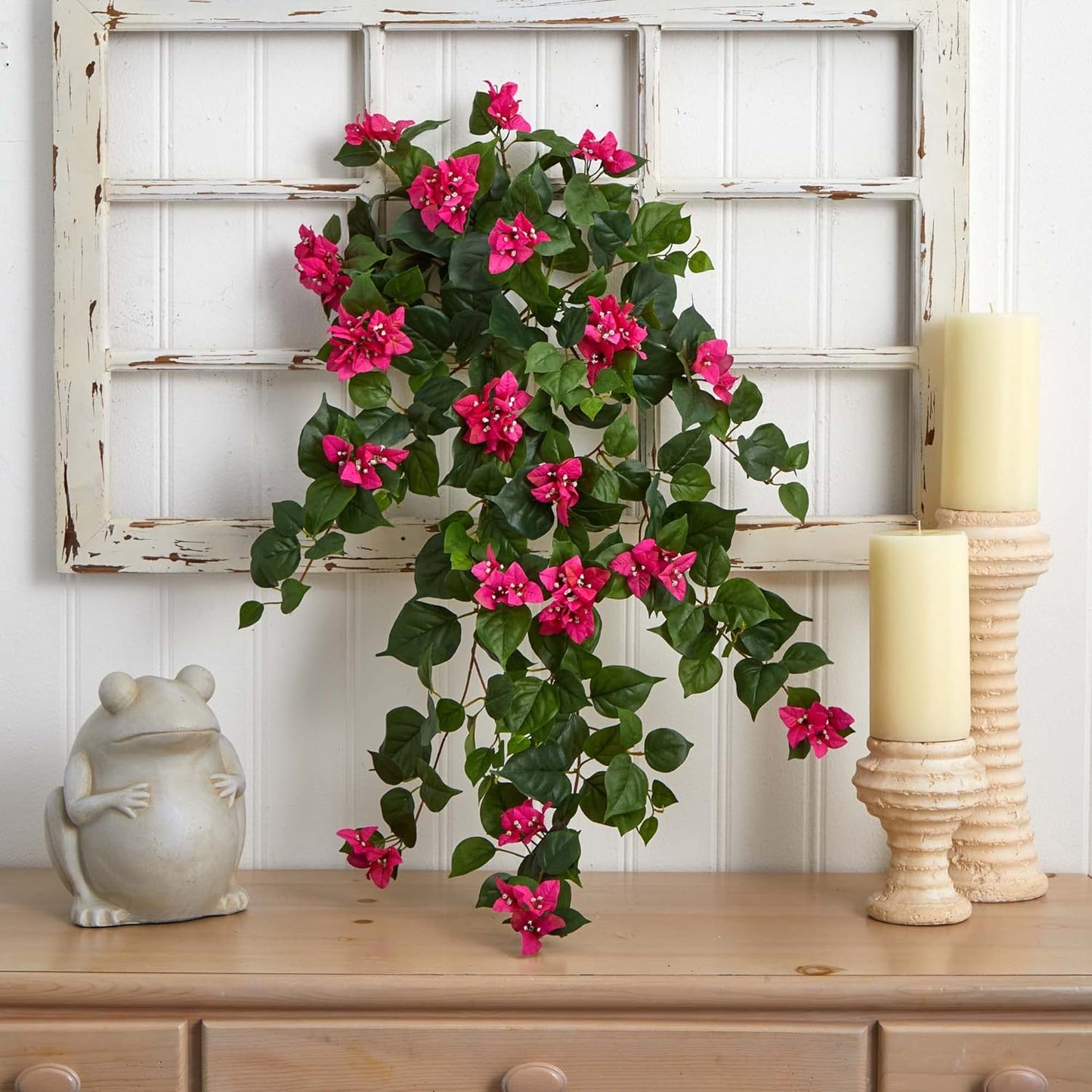 Nearly Natural 37” Bougainvillea Hanging (Set of 2) Artificial Plant, Beauty No50