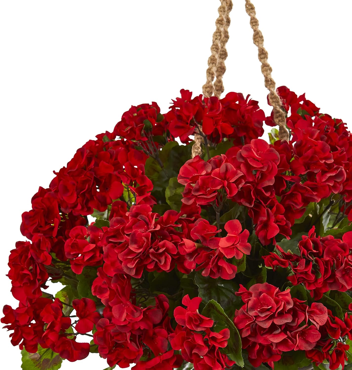 19in. Geranium Hanging Basket Artificial Plant UV Resistant (Indoor/Outdoor)