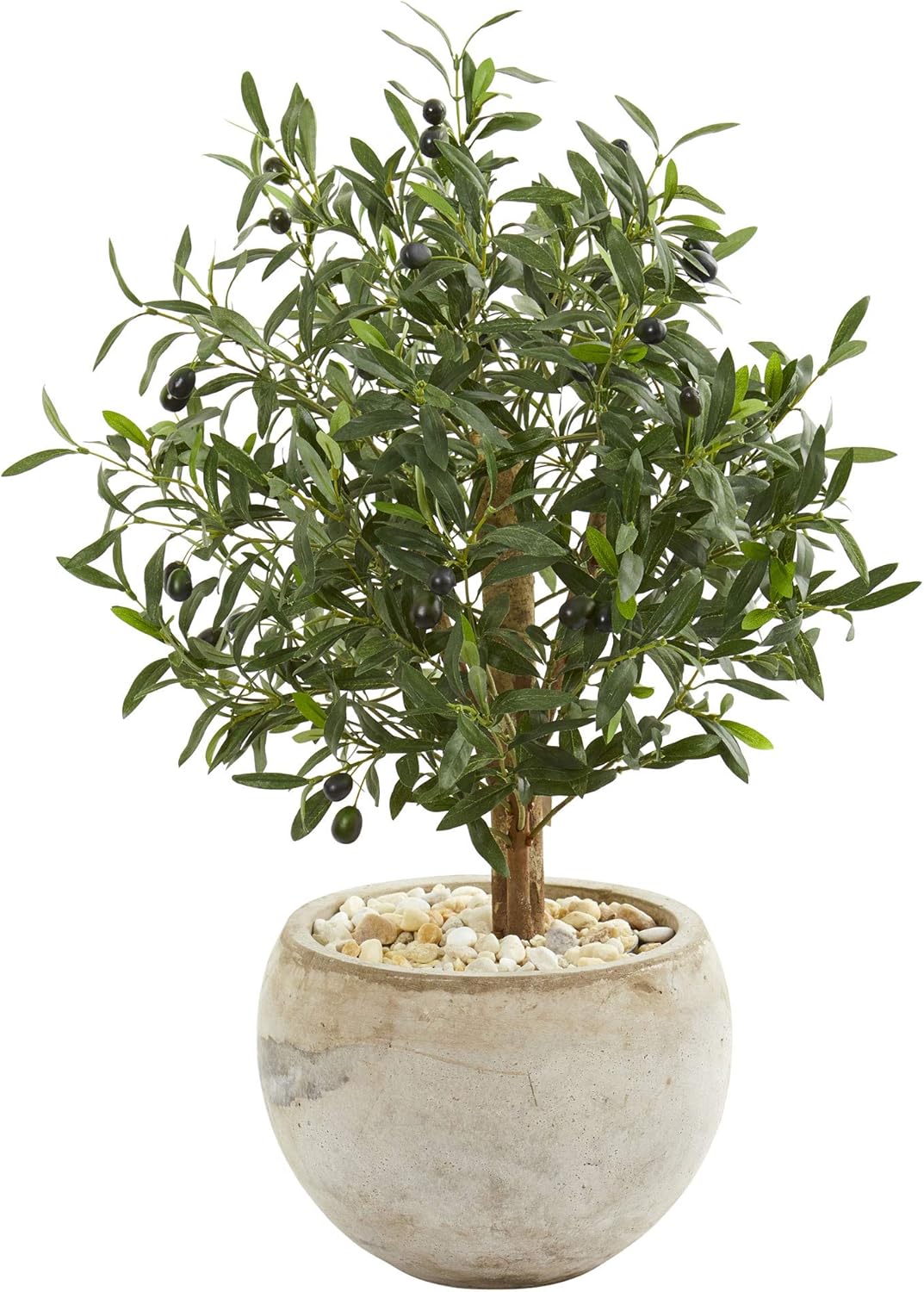 31in. Olive Artificial Bowl Planter Silk Trees, Green