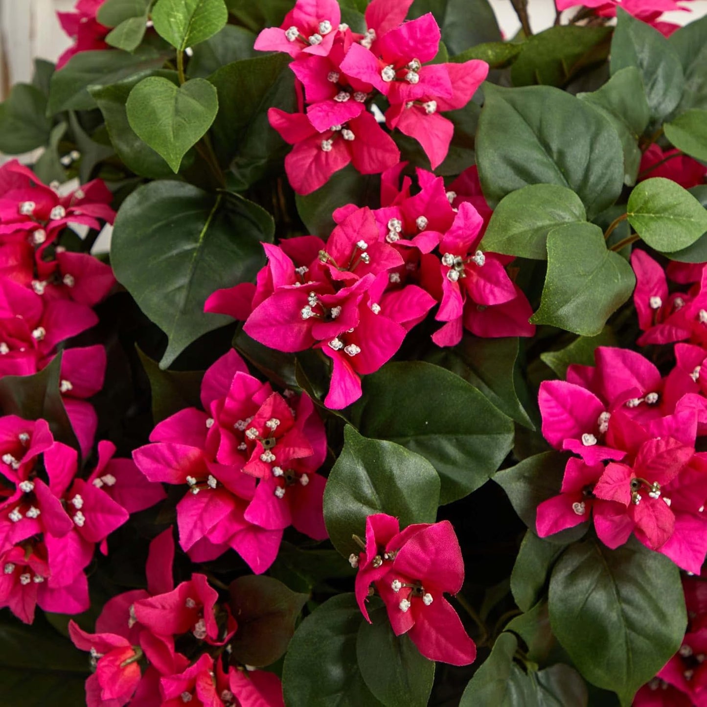 Bougainvillea Artificial Plant in White Tower Planter No50