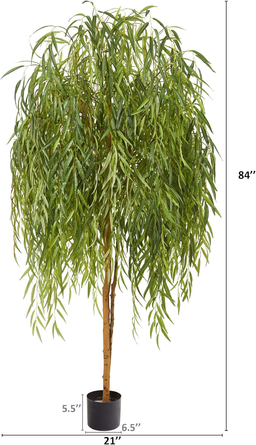 7ft. Willow Artificial Silk Trees, Green
