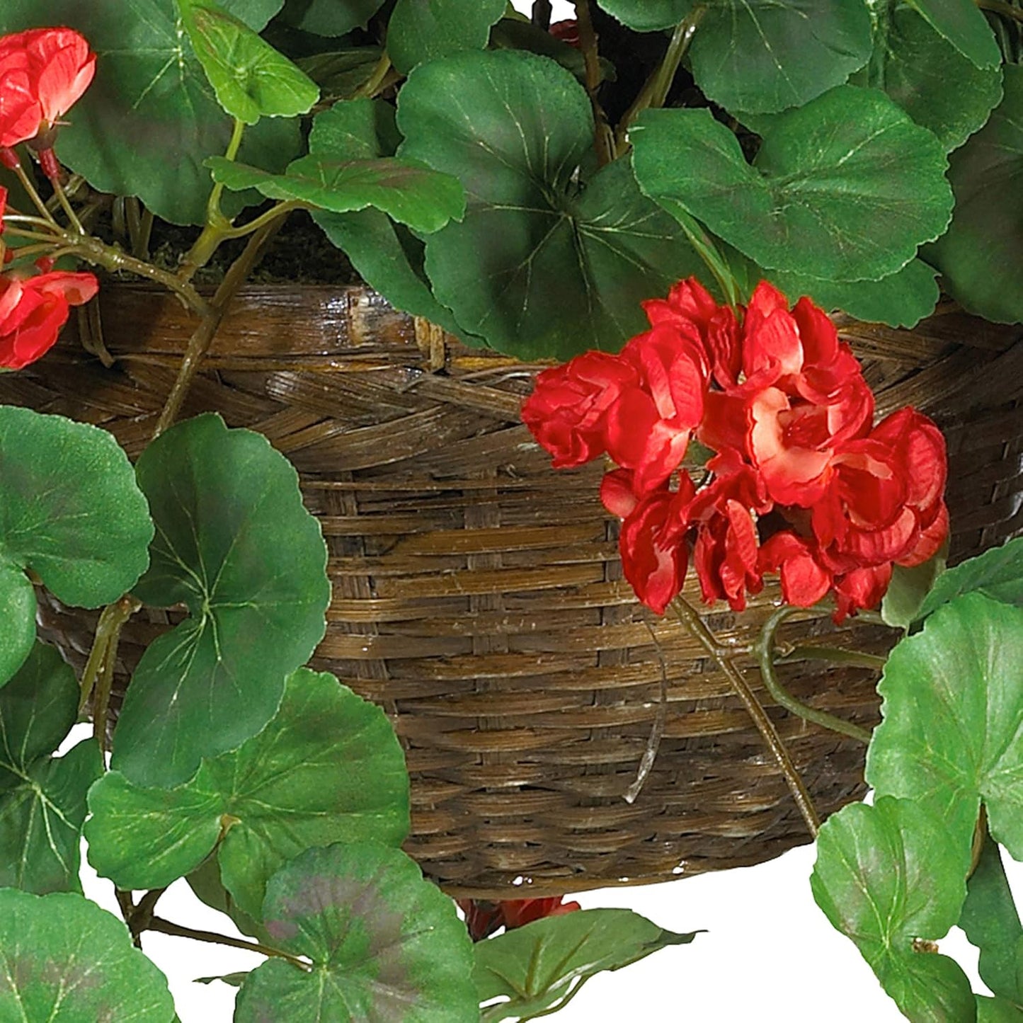 6609-RD 24in. Geranium Hanging Basket Silk Plant,Red,10.25" x 10.25" x 17.5" No50