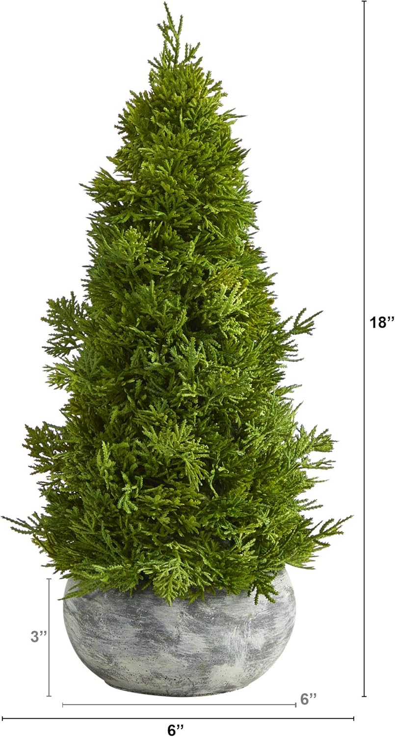18in. Cypress Cone Artificial Tree in Decorative Planter