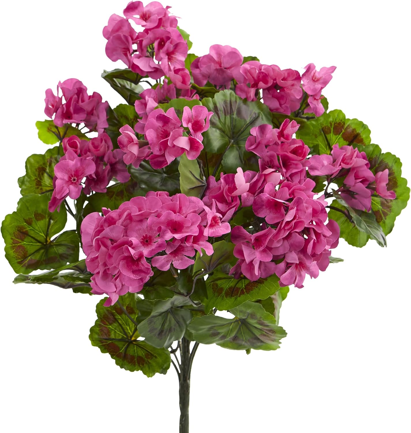 Geranium Artificial Bush, UV Resistant, Set of 3 (Indoor/Outdoor), Red,15"Dx15"Wx19"H No50