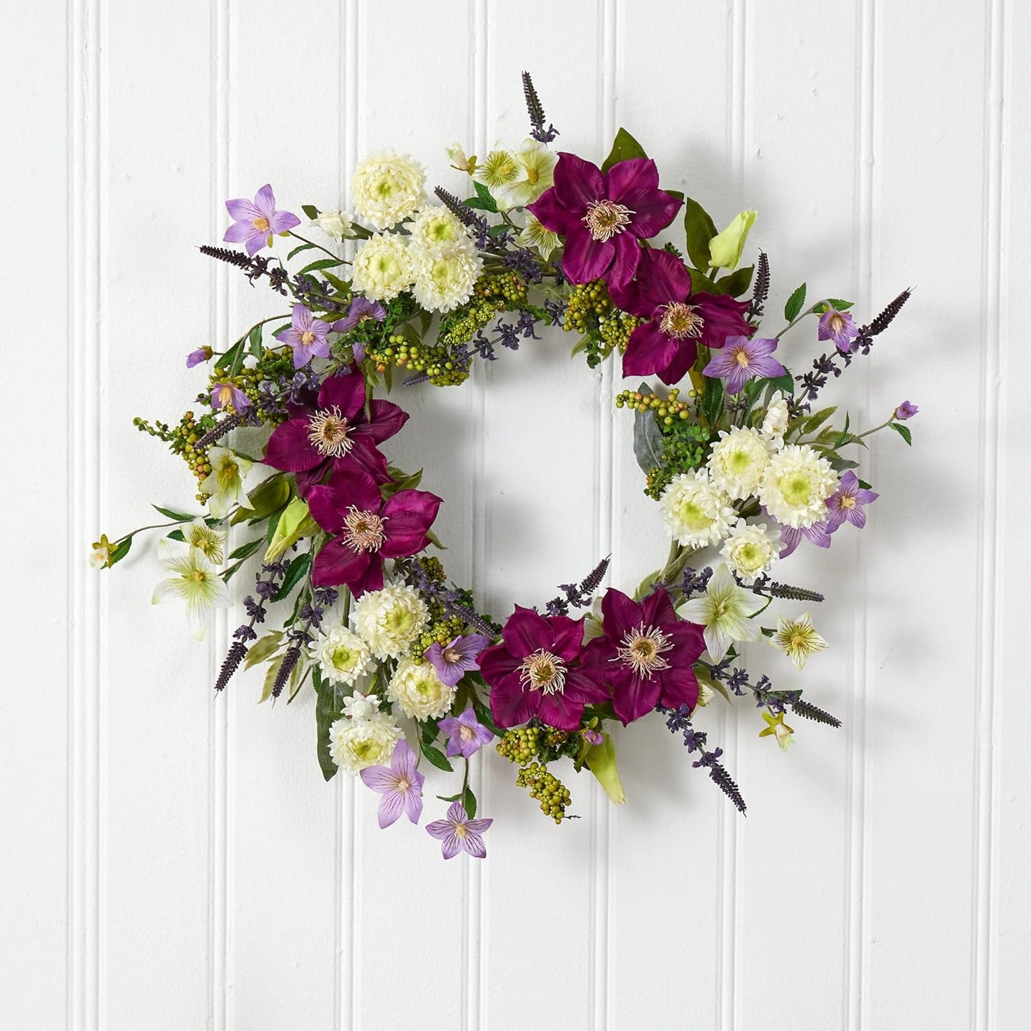 22-in. Mixed Flower Artificial Wreaths Purple