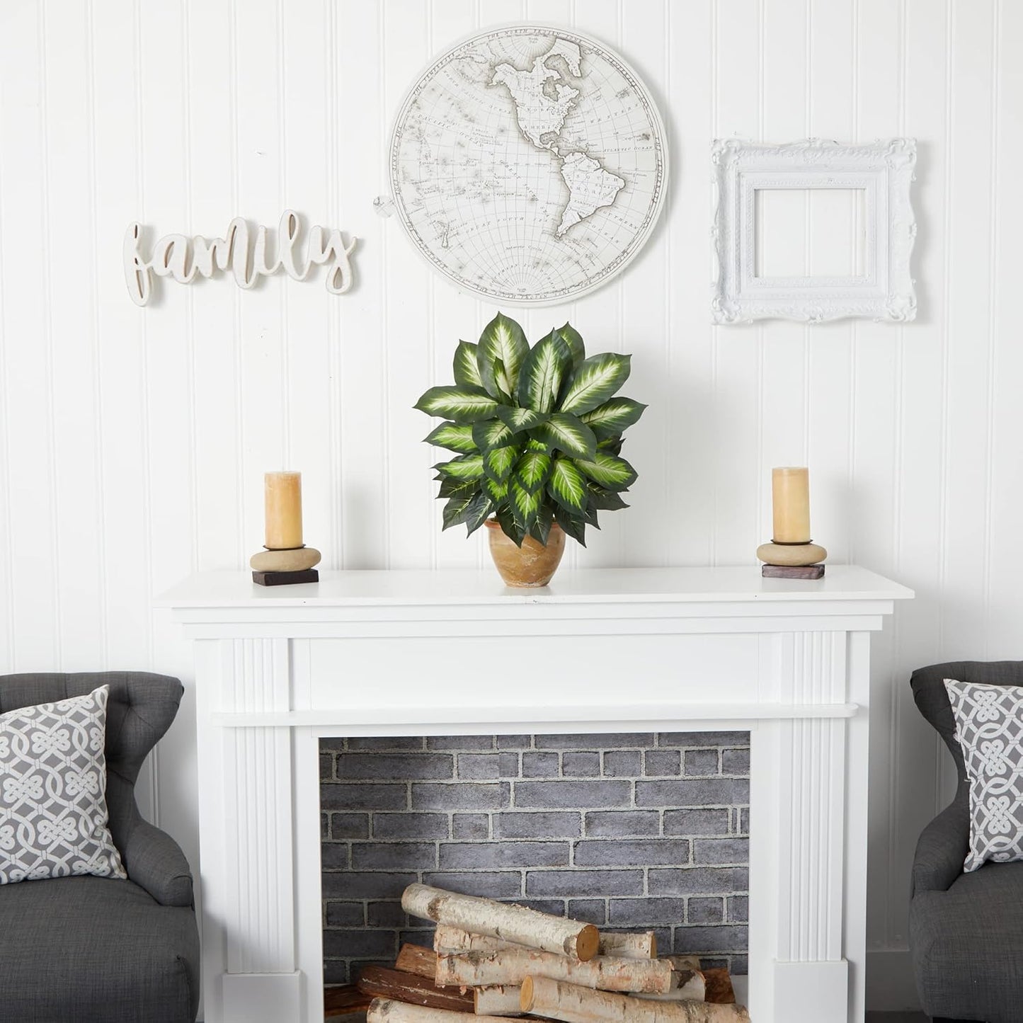 Dieffenbachia Artificial Plant in Ceramic Planter