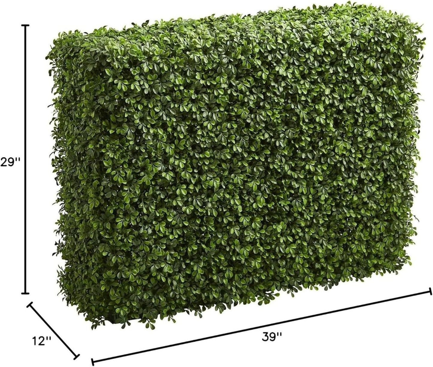 39” Boxwood Artificial Hedge (Indoor/Outdoor) Silk Plants Green