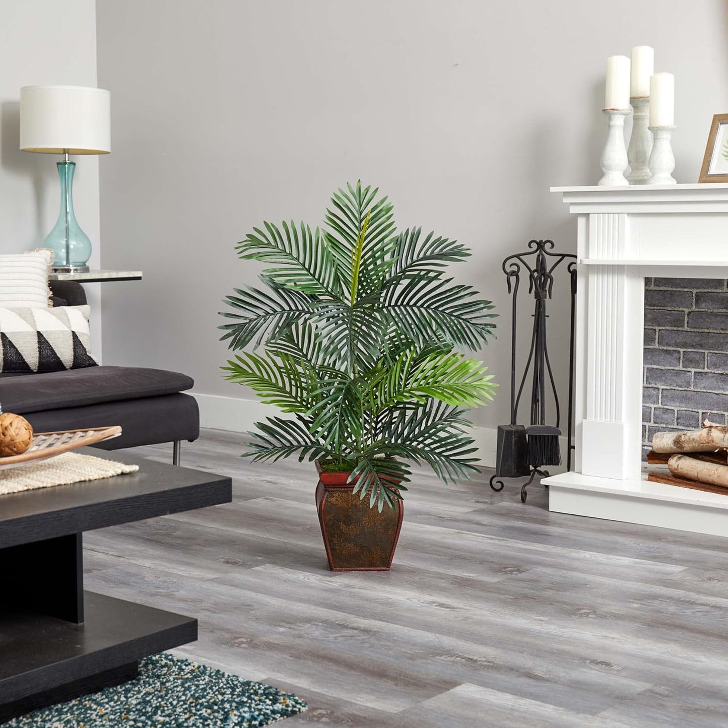 3ft. Paradise Palm Tree in Decorative Planter Artificial Plant, 17" D x22 W x3 Ft, Green