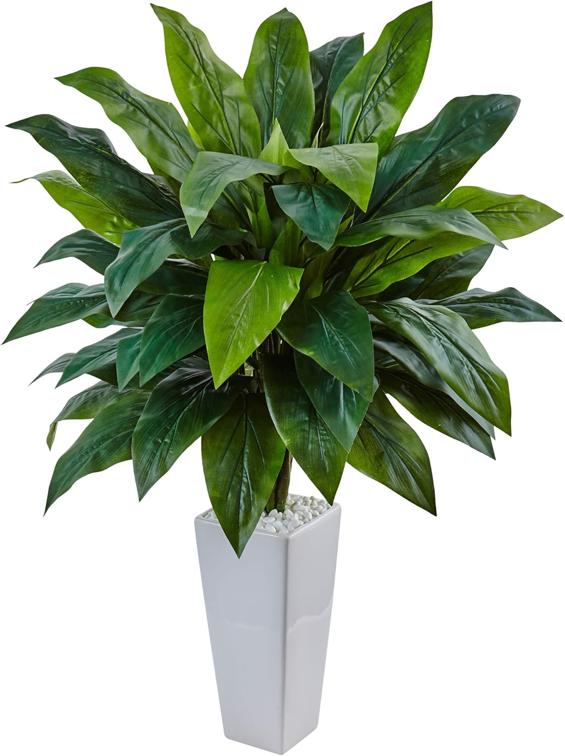 Cordyline Artificial Plant in White Tower Planter