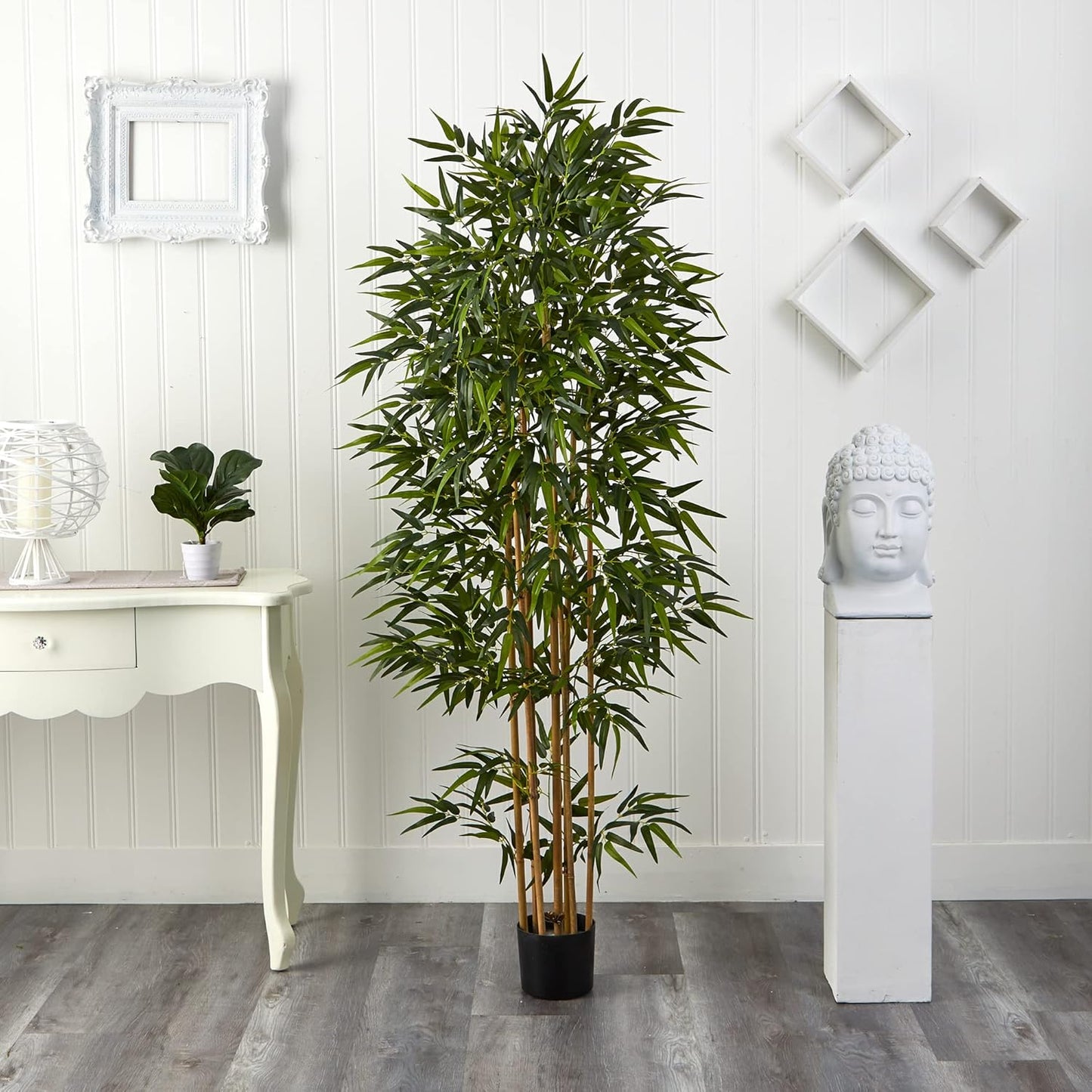 75-in Artificial Bamboo Tree, Fake Bamboo Plants with 7 Natural Trunks, 6.25-ft Tall Faux Plants for Indoor Home Decor with 1440 Realis