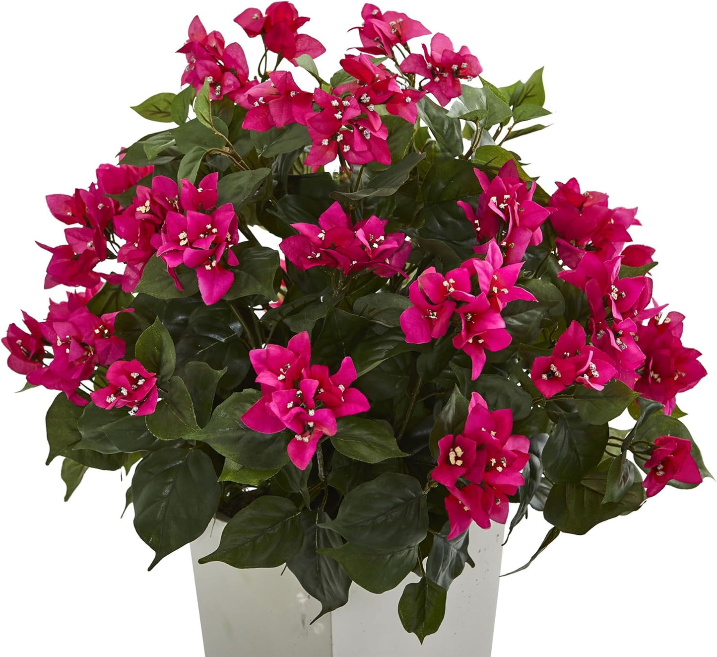 Bougainvillea Artificial Plant in White Tower Planter No50