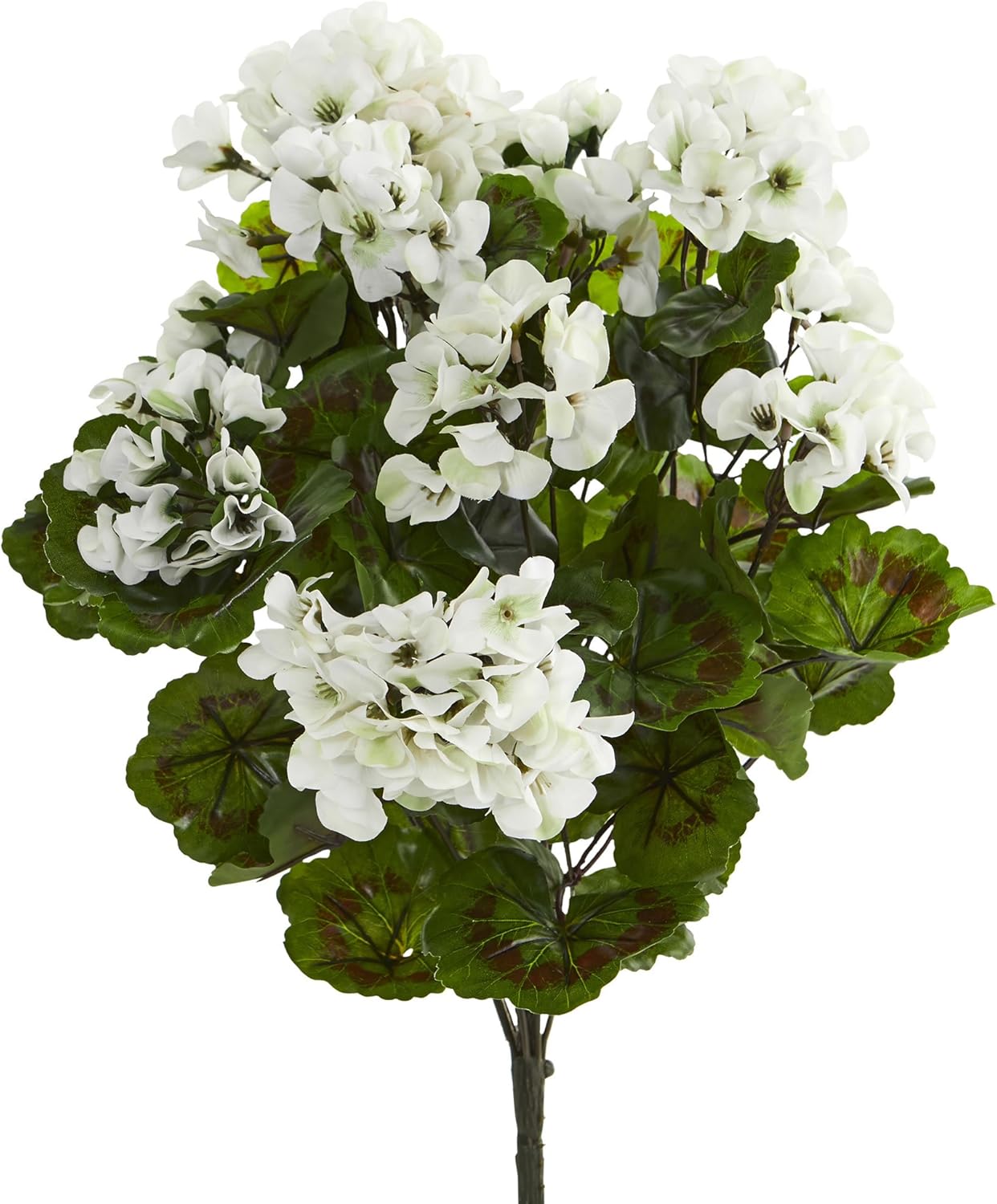Geranium Artificial Bush, UV Resistant, Set of 3 (Indoor/Outdoor), Red,15"Dx15"Wx19"H No50